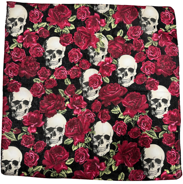 Crazy Skulls & Roses Bandana