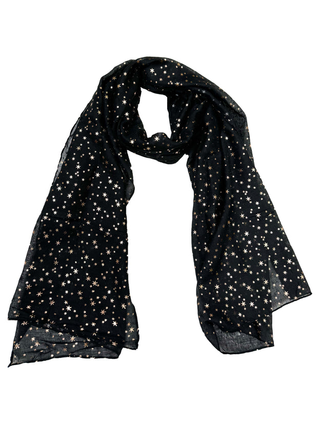 Scarf with Gold Foil Stars