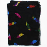 Scarf with Rainbow Foil Feathers