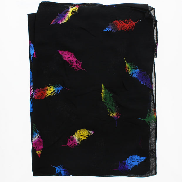 Scarf with Rainbow Foil Feathers