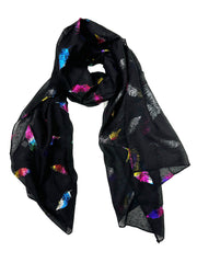 Scarf with Rainbow Foil Feathers