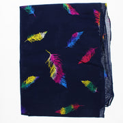 Scarf with Rainbow Foil Feathers