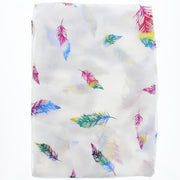 Scarf with Rainbow Foil Feathers