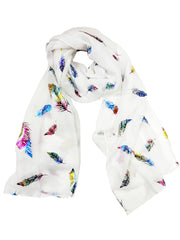 Scarf with Rainbow Foil Feathers