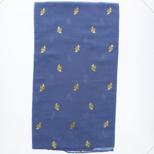 Scarf with Gold Foil Bees