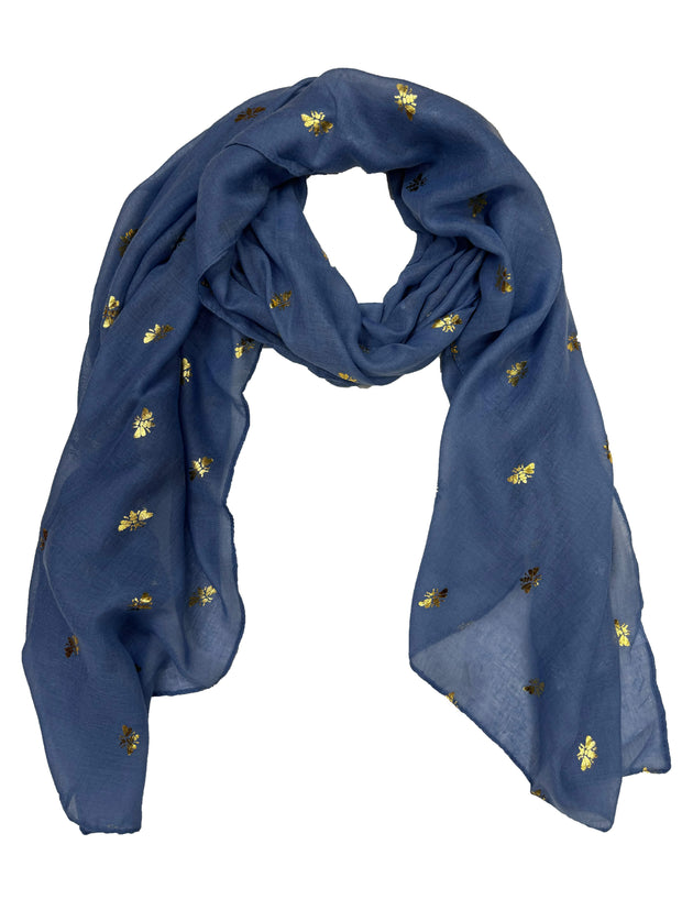 Scarf with Gold Foil Bees