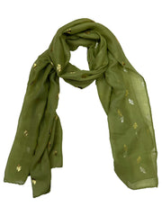 Scarf with Gold Foil Bees