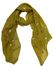 Scarf with Silver Foil Bees