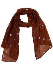 Scarf with Silver Foil Bees