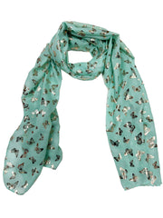 Scarf with Mini Gold Foil Butterflies