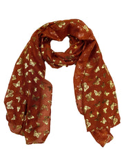 Scarf with Mini Gold Foil Butterflies