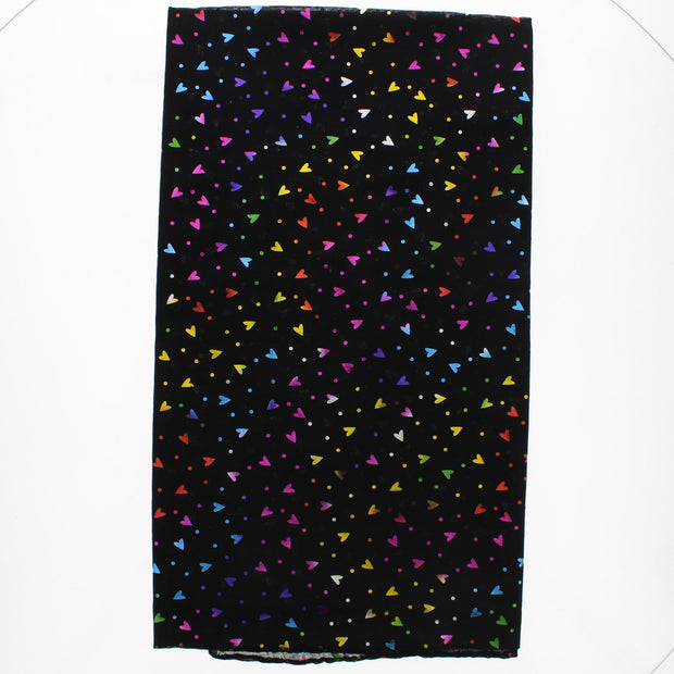 Scarf with Rainbow Foil Hearts