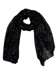 Scarf with Rainbow Foil Hearts