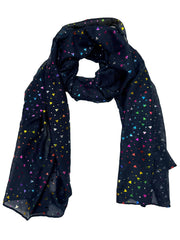 Scarf with Rainbow Foil Hearts