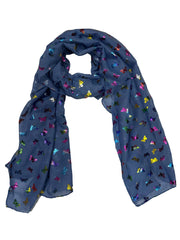 Scarf with Mini Rainbow Foil Butterflies