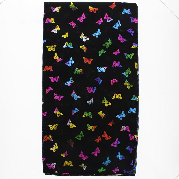 Scarf with Mini Rainbow Foil Butterflies