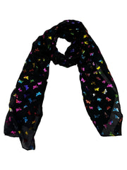 Scarf with Mini Rainbow Foil Butterflies