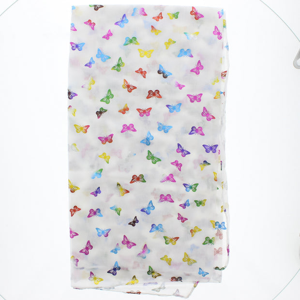 Scarf with Mini Rainbow Foil Butterflies