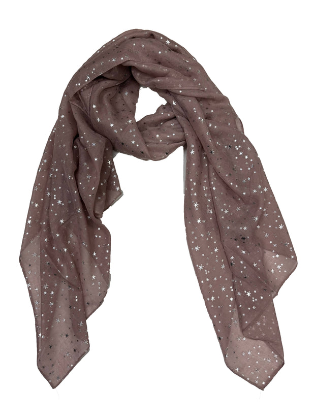 Scarf with Silver Foil Stars