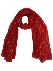 Scarf with Silver Foil Stars