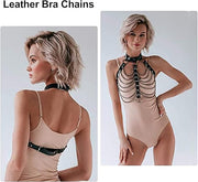 PU Choker & Chain Top Harness