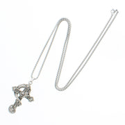 Skull Cross & Snake Pendant on Adjustable Chain Necklace