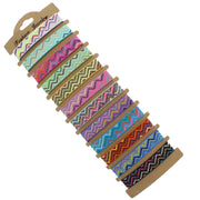 Card of 12 Assorted Colour Friendship Bracelets