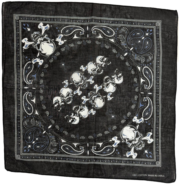 Paisley Skull & Crossbone Print Bandana