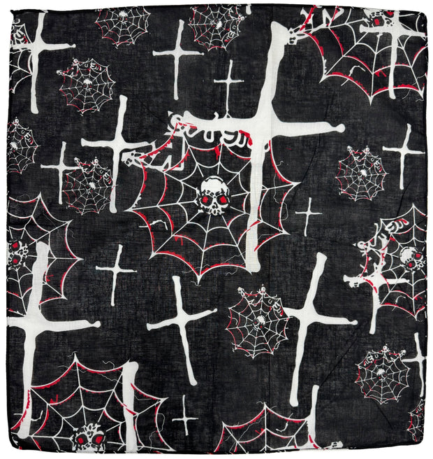 Skulls, Spiderwebs & Crosses Bandana