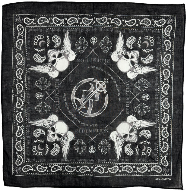 Redemption Winged Skulls & Paisley Bandana