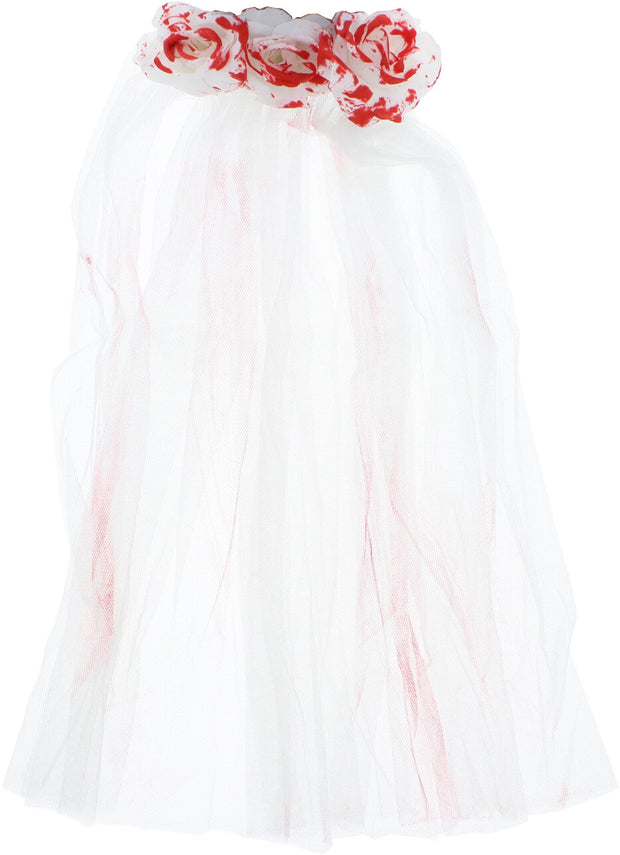 Halloween Bloody Rose Bride Veil