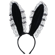 Bunny Ears Headband with Lace Edging