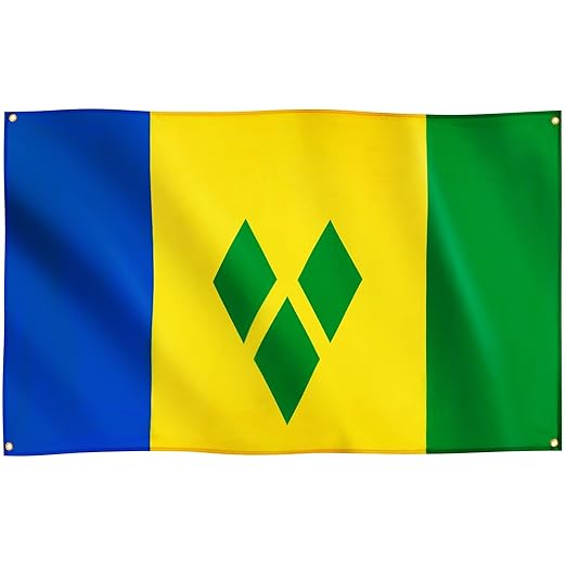 5 x 3 Feet St. Vincent and the Grenadines Flag with Brass Eyelets