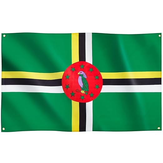 5 x 3 Feet Dominica Flag with Brass Eyelets