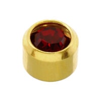 4mm Garnet Stone Gold Plated Caflon Ear Studs - January