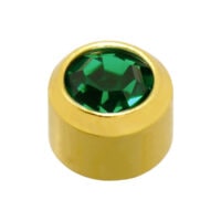 4mm Emerald Stone Gold Plated Caflon Ear Studs - May