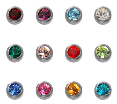 3mm Mini Size Crystal Stone Plated Caflon Ear Studs - Assorted