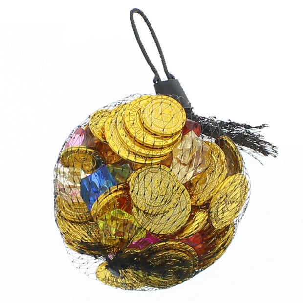 Pirate Bag of Treasure - Gold Coins & Jewels