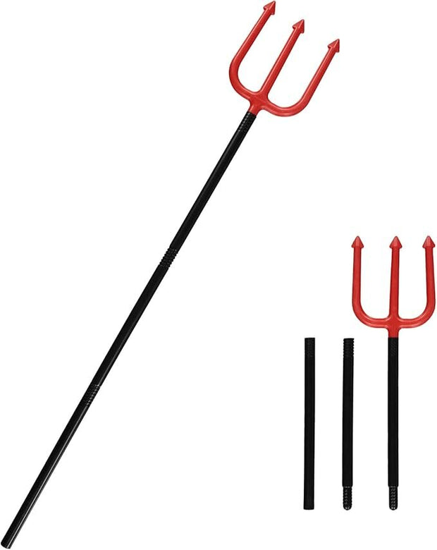 Red Large Plastic Devil Fork