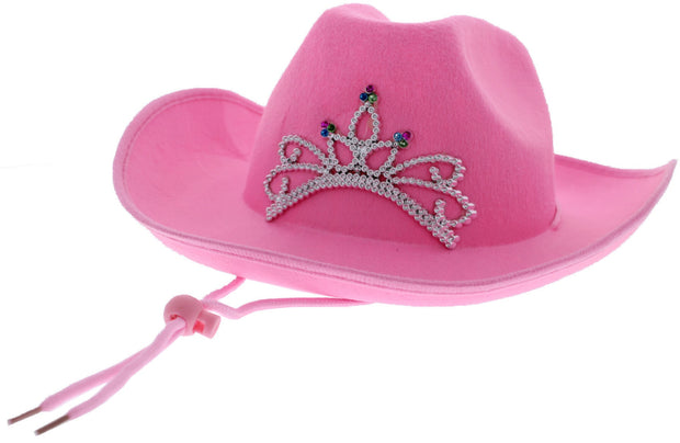 Baby Pink Cowboy Hat with Tiara