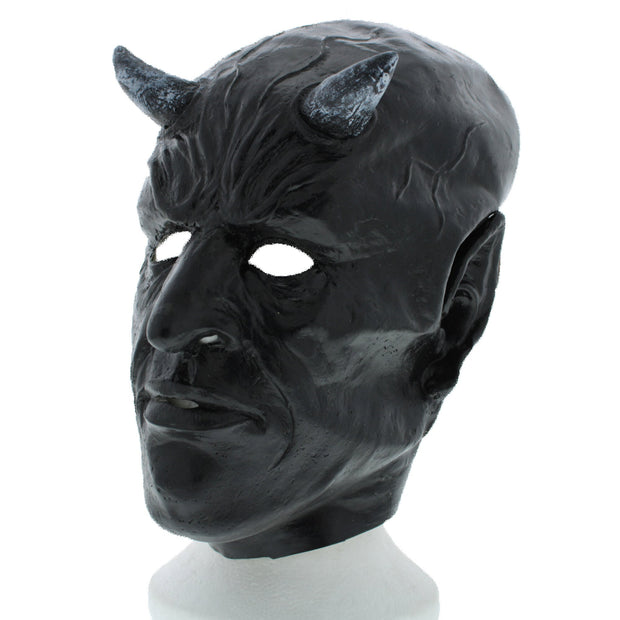 Scary Black Demon Latex Head Mask