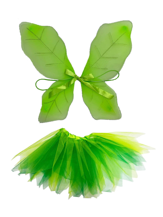 Neon Green Tinkerbell Butterfly Wings & Tutu Set